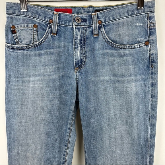 AG Adriano Goldschmied the Indulge Light Wash Distressed Bootcut Denim Jeans 29R - Picture 2 of 11